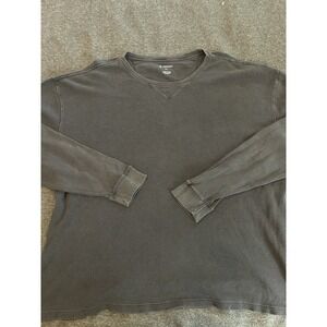 Cremieux Men's Size XXL Gray Crew Neck Long Sleeve Pullover Waffle Shirt